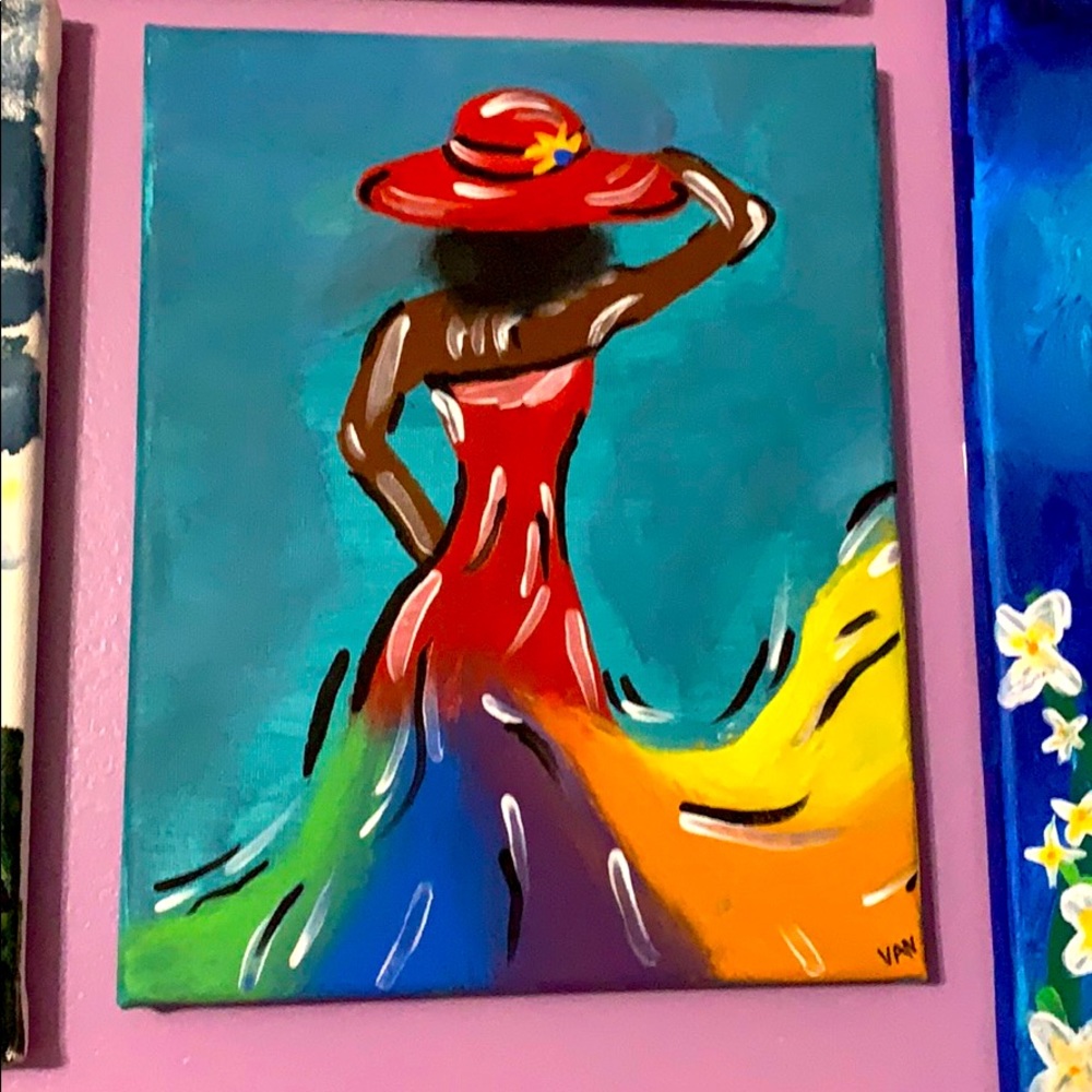 Black girl painting